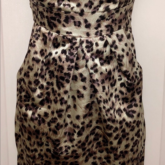 Satin Animal print cocktail Dress - Picture 2 of 3